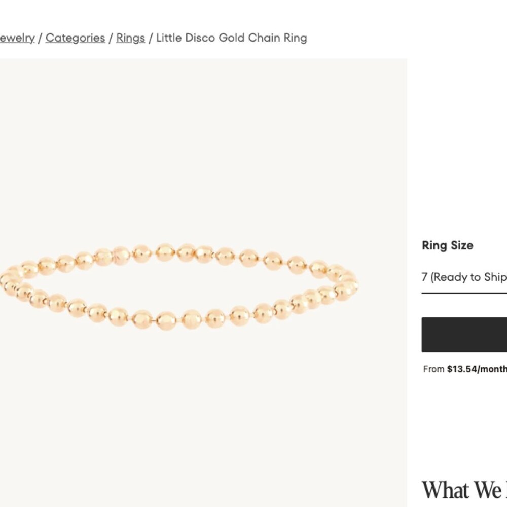 Catbird Jewelry Little Disco Gold Chain Ring
